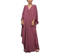 YOUKD Robe Longue Caftan Longue Couleur Unie pour Femmes, Plus la Taille Homewear Bikini Beach Peignoirs