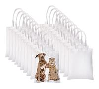 YOUKE OLA Lot de 20 sacs fourre-tout en toile vierge pour sublimation, sacs d'épicerie pour décoration, loisirs créatifs, blanc, blanc, 20 EU