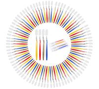 YOUKE OLA Lot de 200 brosses à dents jetables emballées individuellement, paquet multicolore abordable en vrac de brosses à dents manuelles jetables parfaites pour hôtel, invité, camping, voyage,