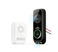 Youkey DB322 Caméra de sonnette vidéo 2K à double caméra avec sonnerie, audio bidirectionnel, Wi-Fi 6 2,4/5 GHz, détection paquet/humain/mouvement, eMMC 8 Go intégré, aucun abonnement mensuel