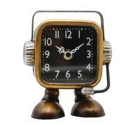 YOUKI Retro Steampunk Style Robot Table Clock,Horloges de Bureau et d'étagère de Style Industriel,Horloge décorative à Piles, silencieuse et sans tic-tac pour Le Bureau,