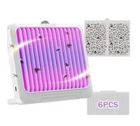 YOUKK Lampe moustique adhésive, Moustique UV, Anti Moucherons Interieur, Tueur de Attrape Moucheron avec 6 Plaques de Glu de Rechange pour Mouches à Fruits Moustiques Moucheron