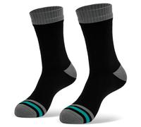 Youkly Chaussettes imperméables mi-mollet unisexe en nylon extensible respirant pour cyclisme, ski, VTT, golf, course à pied, randonnée, marche, Noir/gris, S