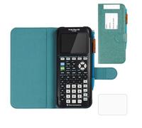 YouKnow Étui de protection en cuir synthétique compatible avec calculatrice graphique couleur Texas Instruments TI-84 Plus CE avec fente pour carte d'identité (étui uniquement) (vert)