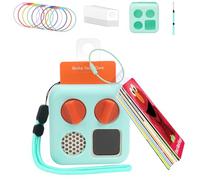 YouKnow Lot de 100 porte-cartes autocollants pour cartes Yoto avec 10 anneaux amovibles + étui en silicone pour mini joueur YOTO (vert)