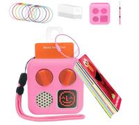 YouKnow Lot de 100 porte-cartes autocollants pour cartes Yoto avec 10 anneaux amovibles + étui en silicone pour mini joueur YOTO (rose)