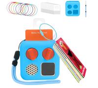 YouKnow Lot de 100 porte-cartes autocollants pour cartes Yoto avec 10 anneaux amovibles + étui en silicone pour mini joueur YOTO (bleu)