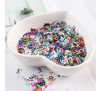 YOUKOLO holographique 26 Lettres anglaises Paillettes mélangées pour résine époxy Artisanat Festival Lettres Paillettes