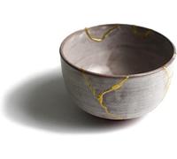 Youkoya Véritable bol Kintsugi 24 carats, fabriqué à la main à Shigaraki, Japon, or 24 carats, pour le thé Matcha traditionnel, pièce unique