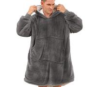 YOULIKE Sweat à Capuche Oversize Sherpa - Couverture Super Douce et Chaude - Confortable - Taille Unique - pour Hommes, Femmes, Filles, garçons, Amis(Gris)