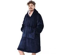 YOULIKE Sweat à Capuche Oversize Sherpa - Couverture Super Douce et Chaude - Confortable - Taille Unique - pour Hommes, Femmes, Filles, garçons, Amis(Bleu)