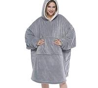 YOULIKE Sweat à Capuche Oversize Sherpa - Couverture Super Douce et Chaude - Confortable - Taille Unique - pour Hommes, Femmes, Filles, garçons, Amis(Gris Clair)