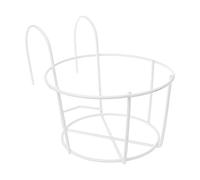 Youlin Support de Pot de Plantes,Fer,avec des Crochets,Rond Balcon Étagère Extérieure Pot de Fleur,pour Maison Garde-Corps De Jardin (Blanc)