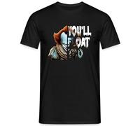 You'll Float Too - Design horreur effrayant avec clown au look sombre, inspiré des films cultes, motif parfait pour Halloween et les fans d'horreur T-shirt pour homme, Noir , 3XL