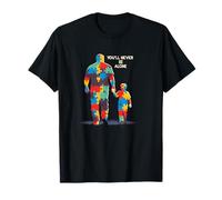 You'll Never Be Alone Père Fils Fille Sensibilisation à l'Autisme T-Shirt