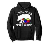 Youll Never Ever Walk Alone Bear Puzzle Pieces with Autism Sweat à Capuche