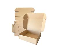 Youmar Solutions - Lot de 25 boîtes d’expédition moyennes en carton Kraft auto-montables pour envois e-commerce, 31 x 18 x 9 cm (taille L)