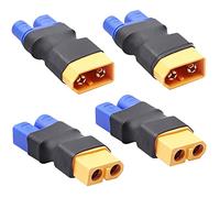 Youme Lot de 4 adaptateurs EC5 vers XT60 mâles femelles compatibles avec Arrma E-flite RC voiture camion avion batterie Lipo ESC chargeur contrôleur moteur