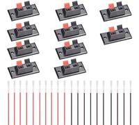Youmile 10 pcs 2 Voies Stéréo Haut-Parleur Plaque Borne Connecteurs Type 2 Broches Haut-Parleur Boîte Bornier Bloc Pinces À Ressort Pince de Jointure Pince de Test avec Ligne de Clip Rouge et Noir