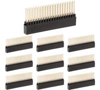 Youmile 10 pièces 2x20 broches femelles extra hautes empilables, pas de 0,1 pouce (2,54 mm), connecteur 40 broches pour Raspberry Pi A+/B+/Pi 2/Pi 3, connecteur à double rangée de broches