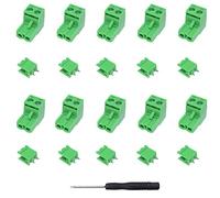 Youmile 10 pièces connecteur de bornier à vis KF2EDGK montage sur carte PCB 2PIN 300V 10A 5.08mm pour planche à pain, PCB avec tournevis Phillips