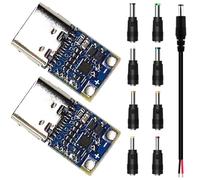 Youmile 2 Pcs 20V 5A USB-C PD2.0 PD3.0 à DC Module leurre Charge rapide Type-C Femelle Entrée Alimentation Trigger Module avec 5A DC Alimentation Mâle Pigtail, Connecteur 8 Pcs