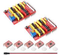 Youmile 2 pcs CNC Shield Expansion Board V3.0 Board 3D Printer CNC Drive Expansion Boards + 5 pcs A4988 Stepper Motor Driver avec Heatsink, DC câble femelle