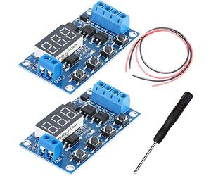 Youmile 2 pcs DC 5V-36V Module de minuterie Numérique LED Carte de relais Trigger Cycle Delay Timer Switch Timer Delay Module avec tournevis Câble rouge et noir