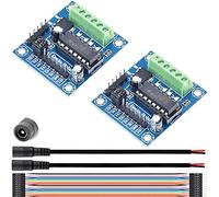 Youmile 2 pcs L293D Carte d'extension de pilote de moteur Mini 4CH 4 canaux Motor Drive Driver Shield L293 L293D Module de carte d'extension avec câble DC femelle Câble DuPont pour Arduino