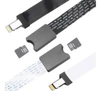 Youmile 2 pezzi Adattatore per lettore di schede da micro SD a micro SD (da TF a TF) Cavo estensore FPC piatto morbido 46~48 cm Nero e bianco Lettore di schede esterne TF per auto