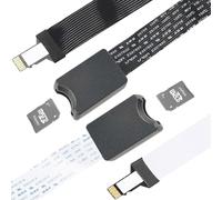 Youmile 2 pezzi Micro TF a Micro SD Card Extension Cable Reader Adapter Cavo di estensione FPC morbido e piatto Lettore di schede esterne SD per auto da 46~48 cm in bianco e nero