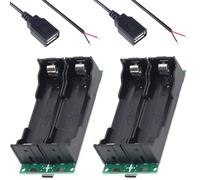 Youmile 2 pièces 18650 batterie lithium carte de charge rapide UPS module sans coupure UPS haute puissance 15 W 3 A 5 V charge et décharge avec câble USB femelle à deux conducteurs