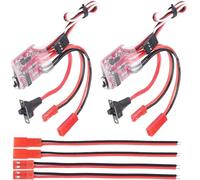 Youmile 2 pièces ESC Contrôleur de vitesse électronique à balais 30A commutable avec frein/sans frein avec câble de connexion mâle et femelle JST
