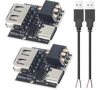 Youmile 2 pièces Module de charge rapide PD/QC/AFC/FCP Module de déclenchement de charge rapide 5V 9V 12V 15V 20V avec commutateur à cadran Tension réglable avec câble USB mâle à deux conducteurs