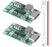 Youmile 2 pièces Module de chargeur 18650 3S 2A Carte de Chargement de Batterie Lithium Type-C USB Carte de protection de charge 12.6V avec câble Type-C vers USB câble rouge et noir