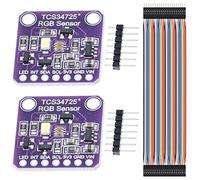 Youmile 2 pièces TCS-34725 TCS34725 Module de couleur de lumière RGB capteur de reconnaissance de couleur avec filtre IR et LED blanche pour Arduino avec câble Dupont