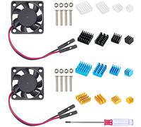 Youmile 2 Pièces Ventilateur de Refroidissement pour Raspberry Pi 4 - 30x30x7mm DC 5V CPU Sans Brosse avec Dissipateur Thermique, Kit de Vis et Tournevis