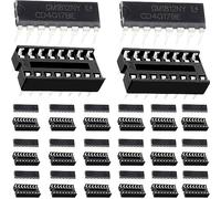 Youmile 20 pcs CD4017BE CD4017 Compteur de Décennie CMOS avec 20 Sorties Décodées Adaptateur de Prise de Puce, pour HEF4017BP TC4017BP DIP-16 CD4017 CD4017B HCF4017BE