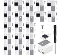 Youmile 20 pcs IRF640 IRF640N Mosfet Transistor 18A 200V IRF640NPBF N-Channel Power MOSFET TO-220AB 3Pin avec Radiateur Vis Rondelle Caoutchouc Silicone Tournevis