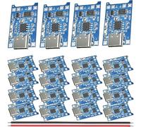 Youmile 20 pcs Module de charge de batterie au lithium 5V 1A Module de charge 18650 Carte chargeur de batterie au lithium Type-c USB avec fonction de protection avec câble rouge et noir 26AWG