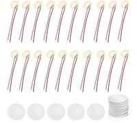 Youmile 20 pièces Disques piézoélectriques 20 mm Capteur piézoélectrique avec fils Micro Trigger Capteur acoustique Buzzer Guitare avec autocollant double face en mousse adhésive