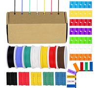 Youmile 26AWG Kit de fil de raccordement Fil de silicone de calibre 26 Fil électrique toronné étamé 300V 7 couleurs 10M / 33ft chaque Kit d'assortiment de fils pour bricolage