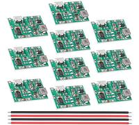 Youmile 2A USB 18650 Module de chargeur de batterie Lithium Li-ion 3,7 V à 27 V Module de suralimentation réglable DC-DC Module de décharge de charge avec câble rouge et noir 26 AWG, paquet de 10