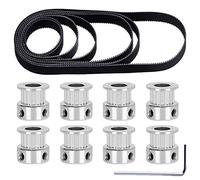 Youmile 2GT courroie distribution 110mm 112mm 122mm 158mm 200mm 280mm 300mm 400mm largeur 6mm boucle fermée courroie en caoutchouc pour imprimante 3D avec 8pièces 5mm 20 dents roue poulie distribution