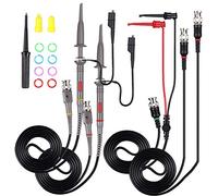 Youmile 2PCS P6100 Kit de sonde d'oscilloscope 100MHz Sonde de test de clip de portée pour oscilloscope avec BNC vers mini fils de crochet, câble BNC mâle vers BNC mâle