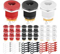 Youmile 30 pcs DC Power Jack 5,5 x 2,1 mm Femelle Encastré Prise 3 Broches Femelle DC Barrel Jack Connecteur de Montage sur Panneau 6 V 9 V 12 V avec Capuchons de Protection en Caoutchou