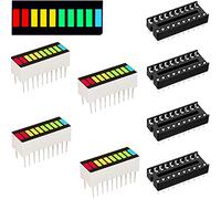 Youmile 4 pièces affichage graphique à barres LED 10 segments rouge jaune bleu vert + 4 pièces Prise DIP-20 pour Arduino Projet électronique DIY