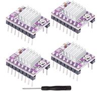 Youmile 4 pièces AT2100 Module de commande de moteur pas à pas pour imprimante 3D Fonctionnement ultra-silencieux Réglable avec vis de dissipation thermique Compatible