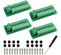 Youmile 4 pièces Carte de distribution d'alimentation 2x12 positions, bornier AC/DC 300V 10A AWG 16-24,entrée à canal unique avec tournevis,vis et entretoises en nylon pour circuits électroniques DIY