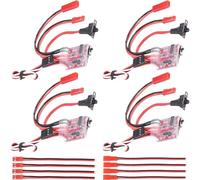 Youmile 4 pièces ESC Contrôleur de vitesse électronique à balais 20A commutable avec frein/sans frein avec câble de connexion mâle et femelle JST